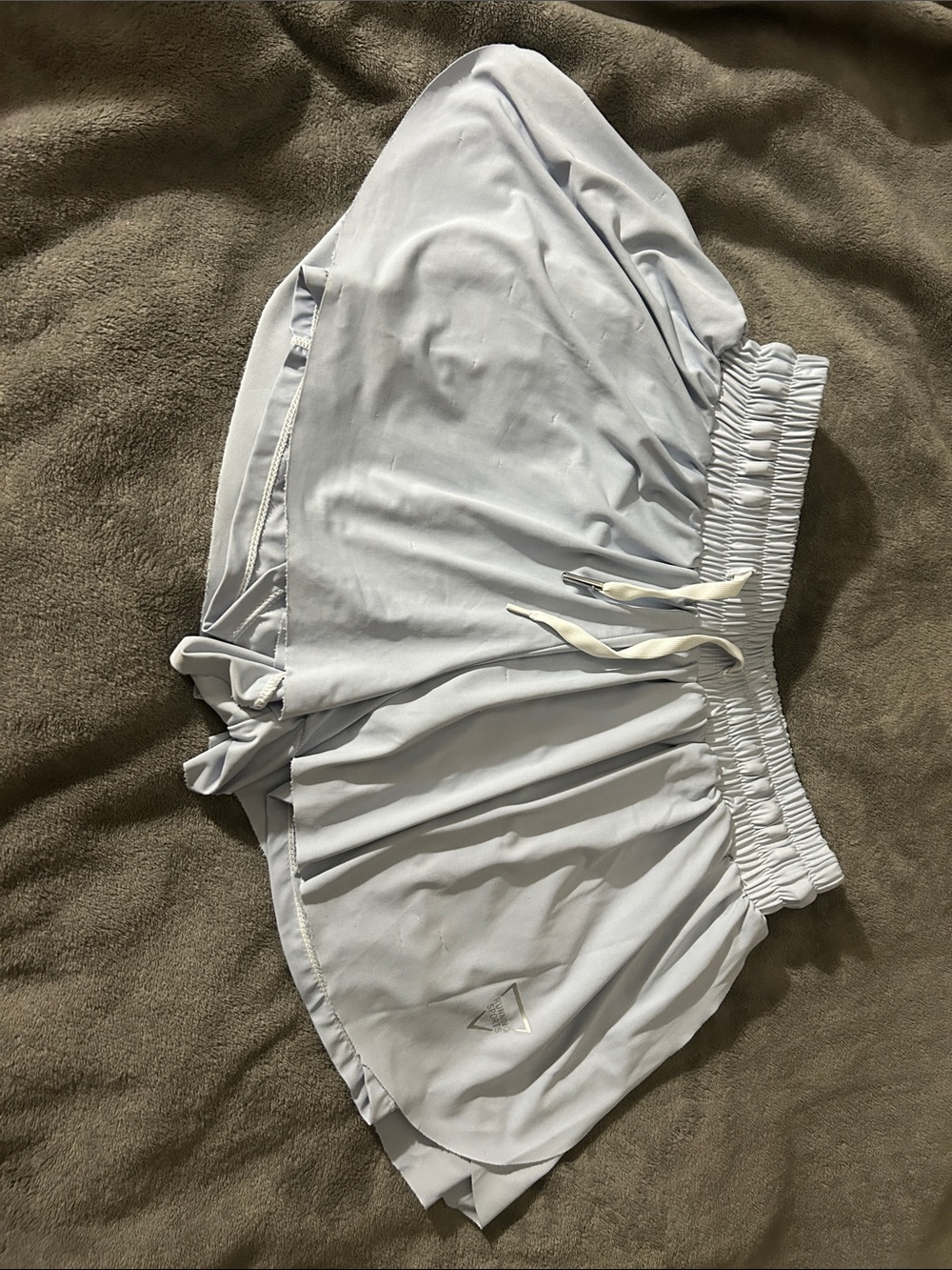Light Gray Women's Athletic Shorts with Drawstring